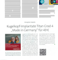 Kugelkopf-Implantate Titan Grad 4 „Made in Germany“ für 49 € im Viererpack